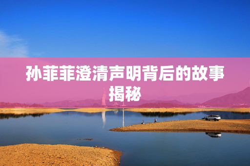 孙菲菲澄清声明背后的故事揭秘